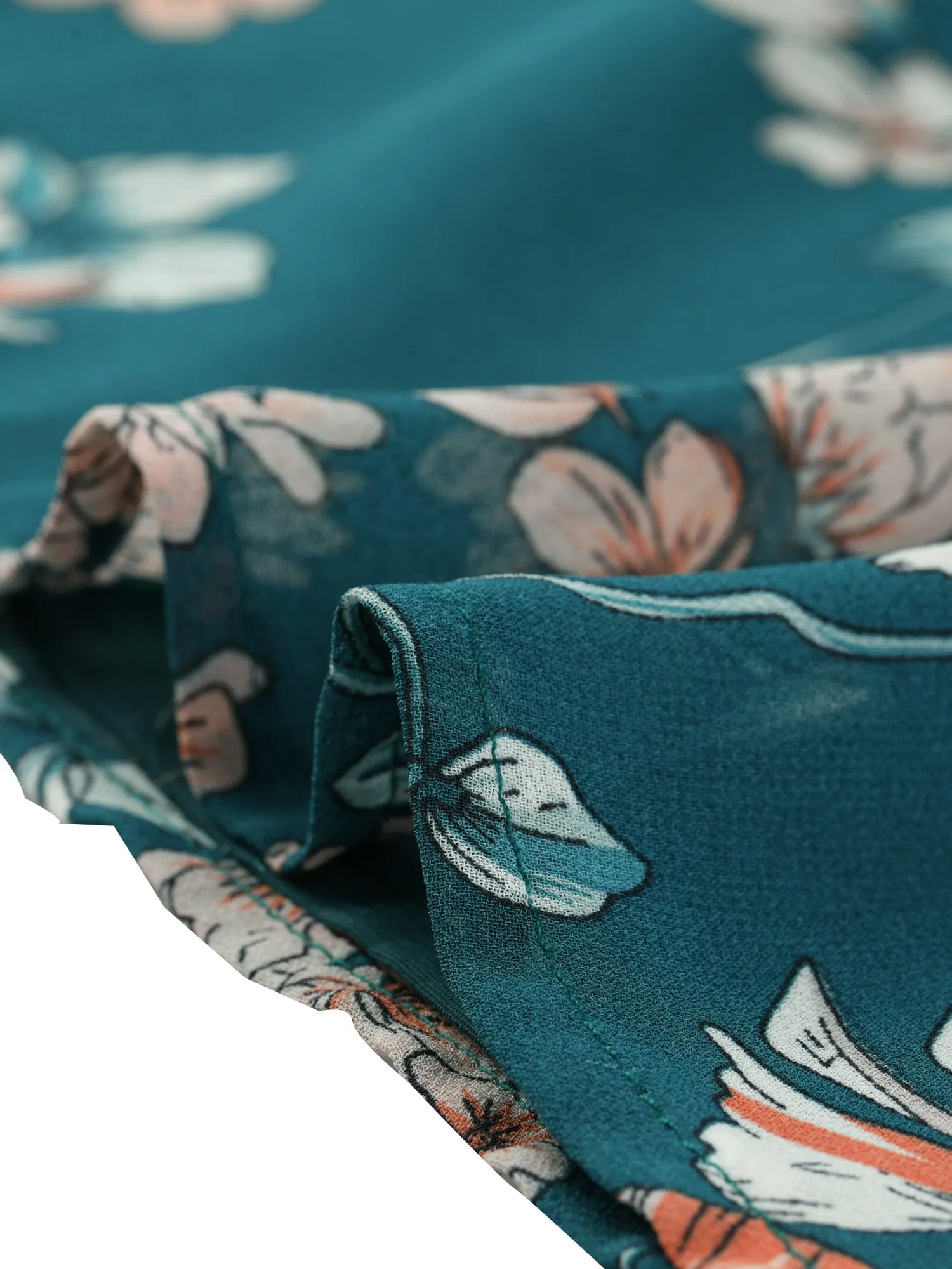 Floral Print Spring Casual Round Neck Long Sleeve Chiffon Blouse sold by Allegra K product image thumbnail 5