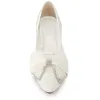 Women's Pointed Toe Rhinestone Bow Slip on Mesh Ballet Flats sold by Allegra K