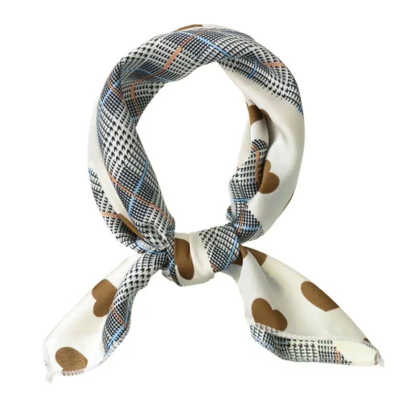 Love Heart Silky Square Neck Hair Scrunchies Scarf Neckerchief sold by Allegra K