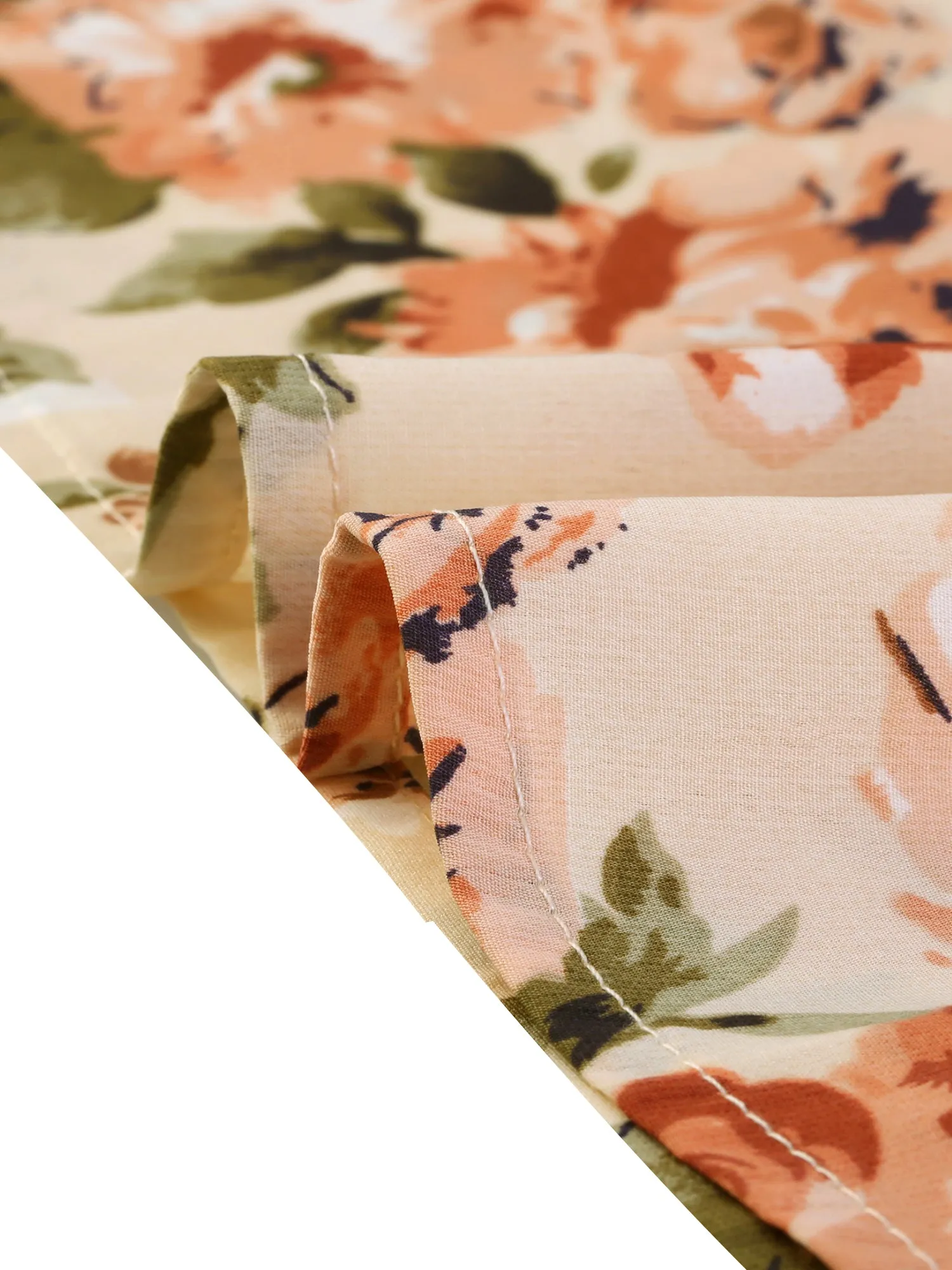 Spring Chiffon Tops Long Sleeve Ruffle Tie Neck Floral Blouse sold by Allegra K product image thumbnail 5