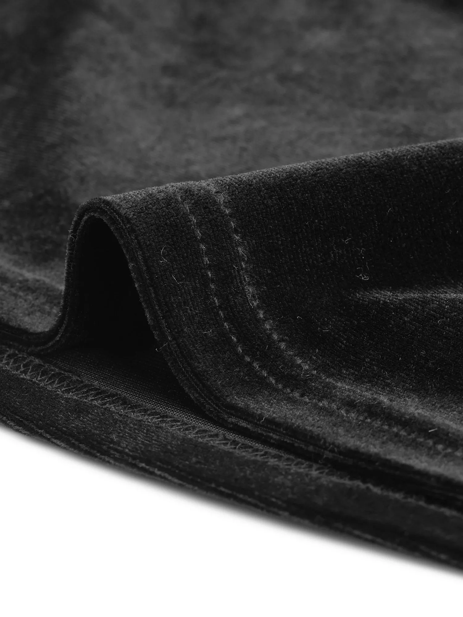 Velvet Blouse V Neck 3/4 Sleeve Solid Crop Top sold by Allegra K product image thumbnail 4