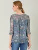 Casual Ruffle 3/4 Sleeve Floral Print Chiffon Blouse sold by Allegra K