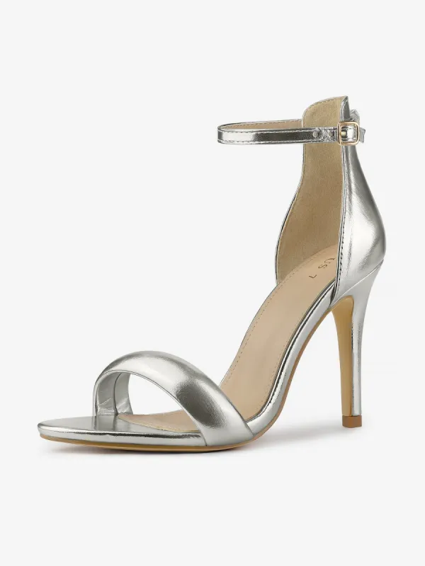 Women's Round Toe Buckle Ankle Strap High Stiletto Heel Sandals sold by Allegra K