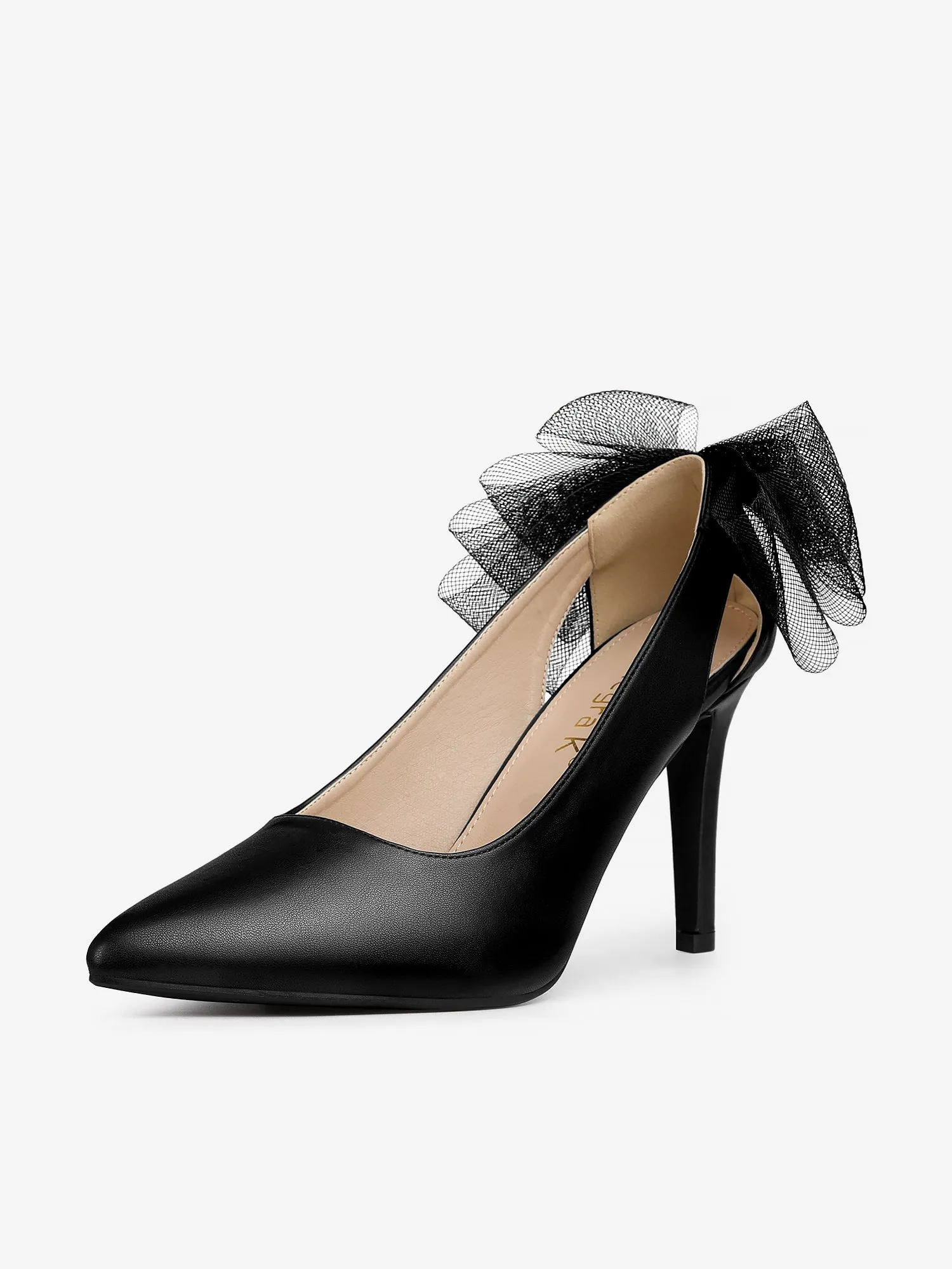 Mesh Bow Decor Pointed Toe Stiletto High Heel Pumps sold by Allegra K