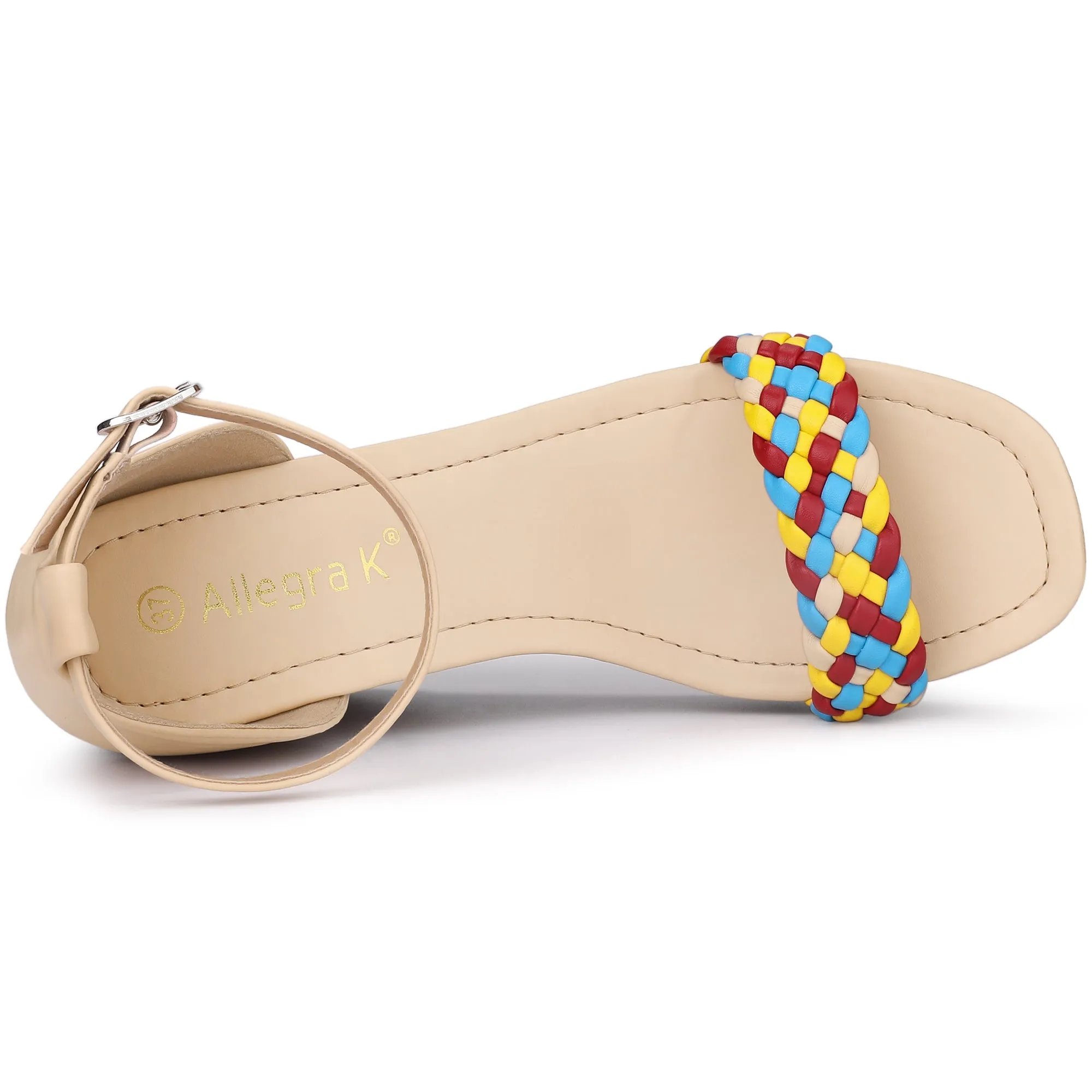 Platform Woven Strap Braided Wood Wedge Heel Sandals sold by Allegra K product image thumbnail 5