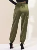 Women's Satin Joggers Drawstring Elastic High Waist Silky Satin Cargo Pants sold by Allegra K