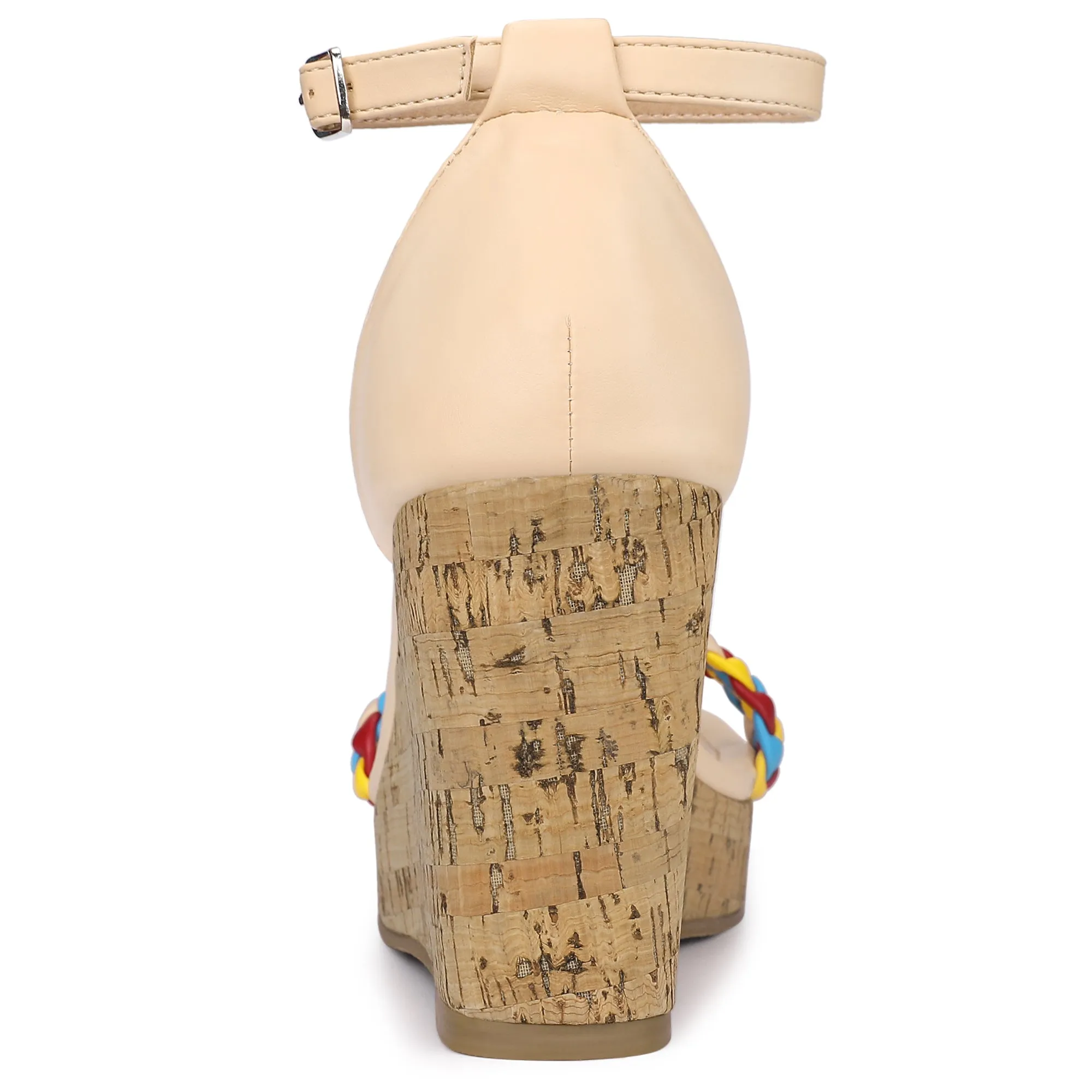 Platform Woven Strap Braided Wood Wedge Heel Sandals sold by Allegra K product image thumbnail 4