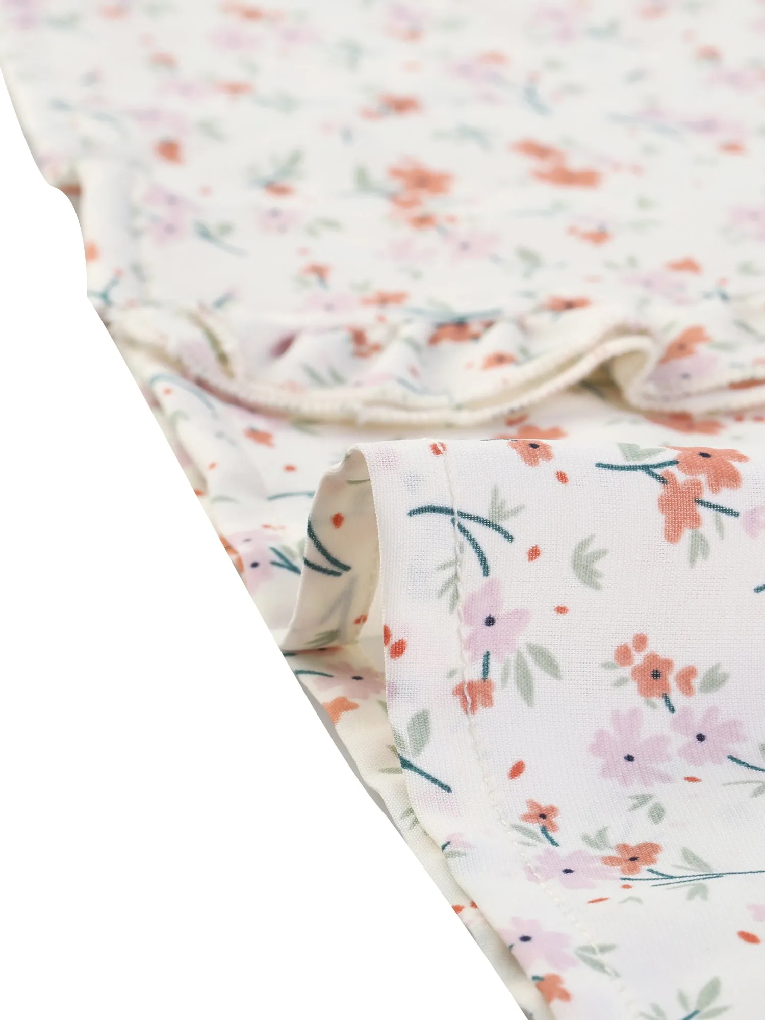 Summer Sleeveless Blouse V Neck Button Front Floral Ruffle Tops sold by Allegra K product image thumbnail 5