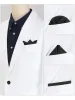 Pocket Square Solid Classic Textured Wedding Business Handkerchiefs sold by Allegra K