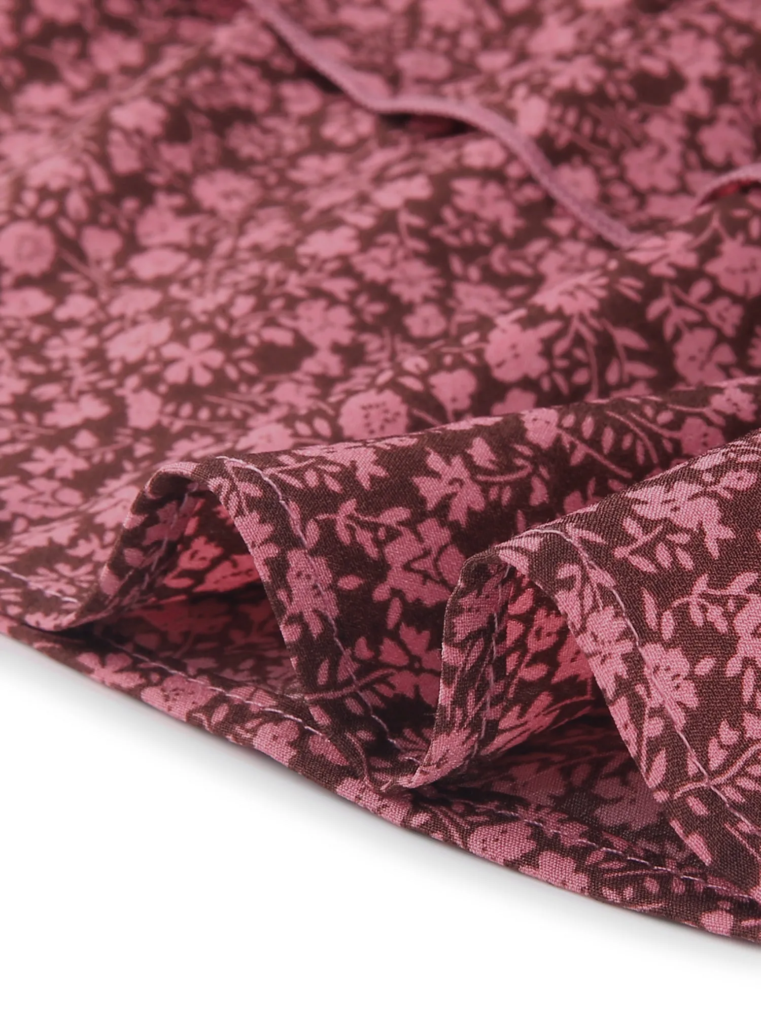 Valentine Floral Elegant Round Neck A-Line Ruffle Hem Layer Dress sold by Allegra K product image thumbnail 5