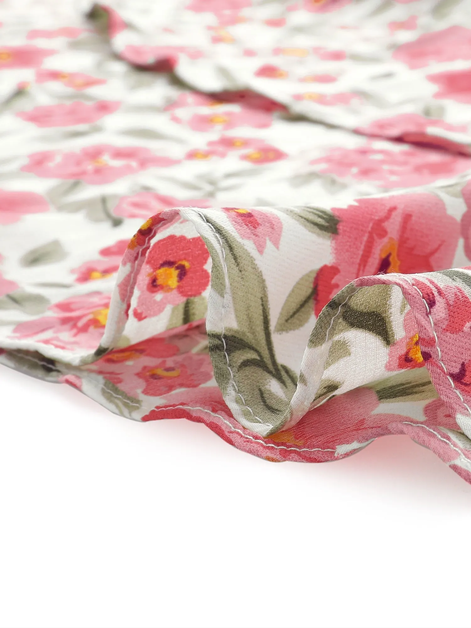 V Neck Layered Cap Sleeve Ruffle Valentine's Day Floral Mini Dress sold by Allegra K product image thumbnail 5