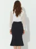 Bodycon High Waist Ruffle Hem Fishtail Mermaid Midi Skirt sold by Allegra K