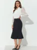 Bodycon High Waist Ruffle Hem Fishtail Mermaid Midi Skirt sold by Allegra K