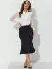 Bodycon High Waist Ruffle Hem Fishtail Mermaid Midi Skirt sold by Allegra K