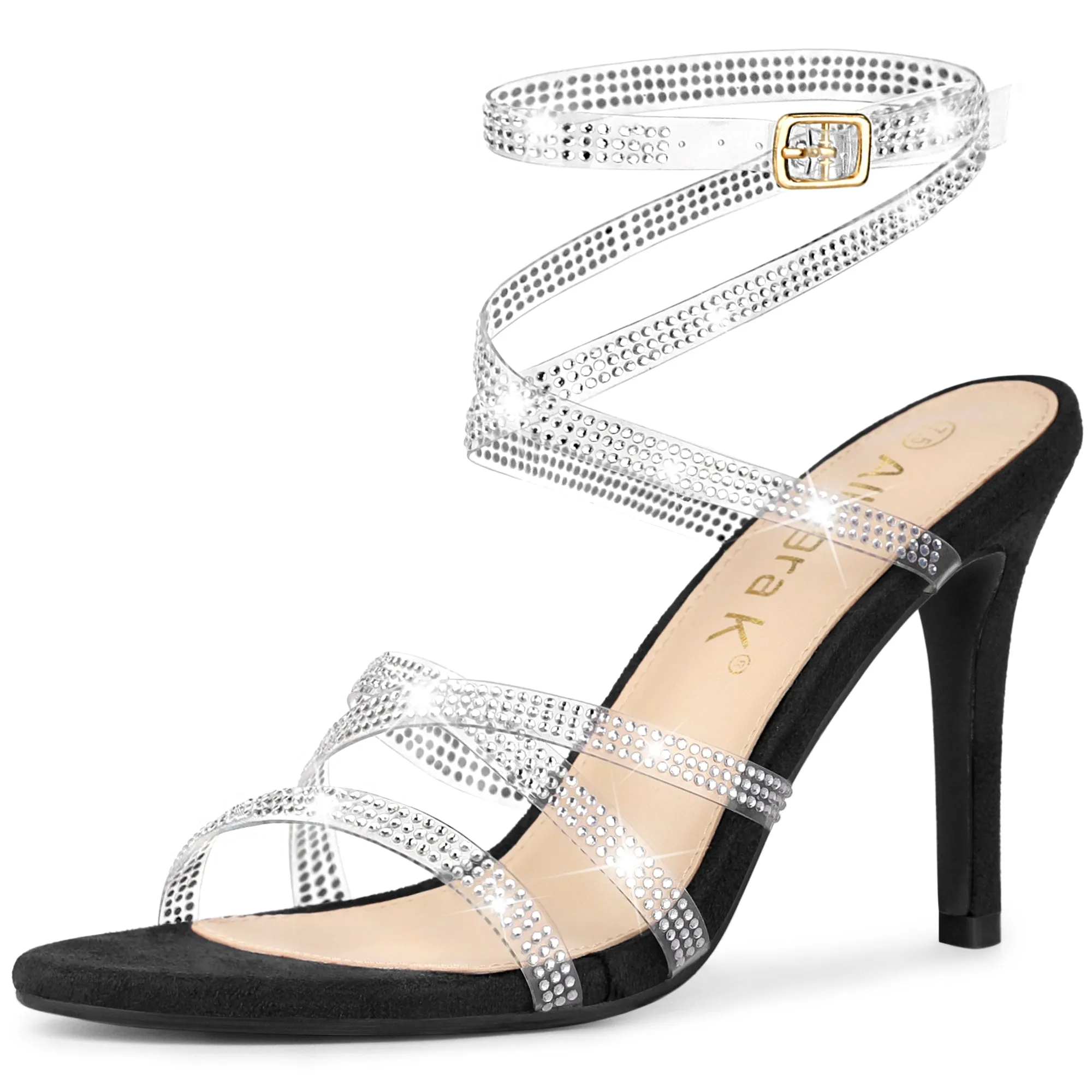 Women's Rhinestone Strappy Ankle Strap Stiletto Heels Sandals sold by Allegra K product image thumbnail 2