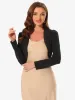 Open Front Bolero Long Sleeve Shrug Curved Hem Crop Top Cardigan sold by Allegra K