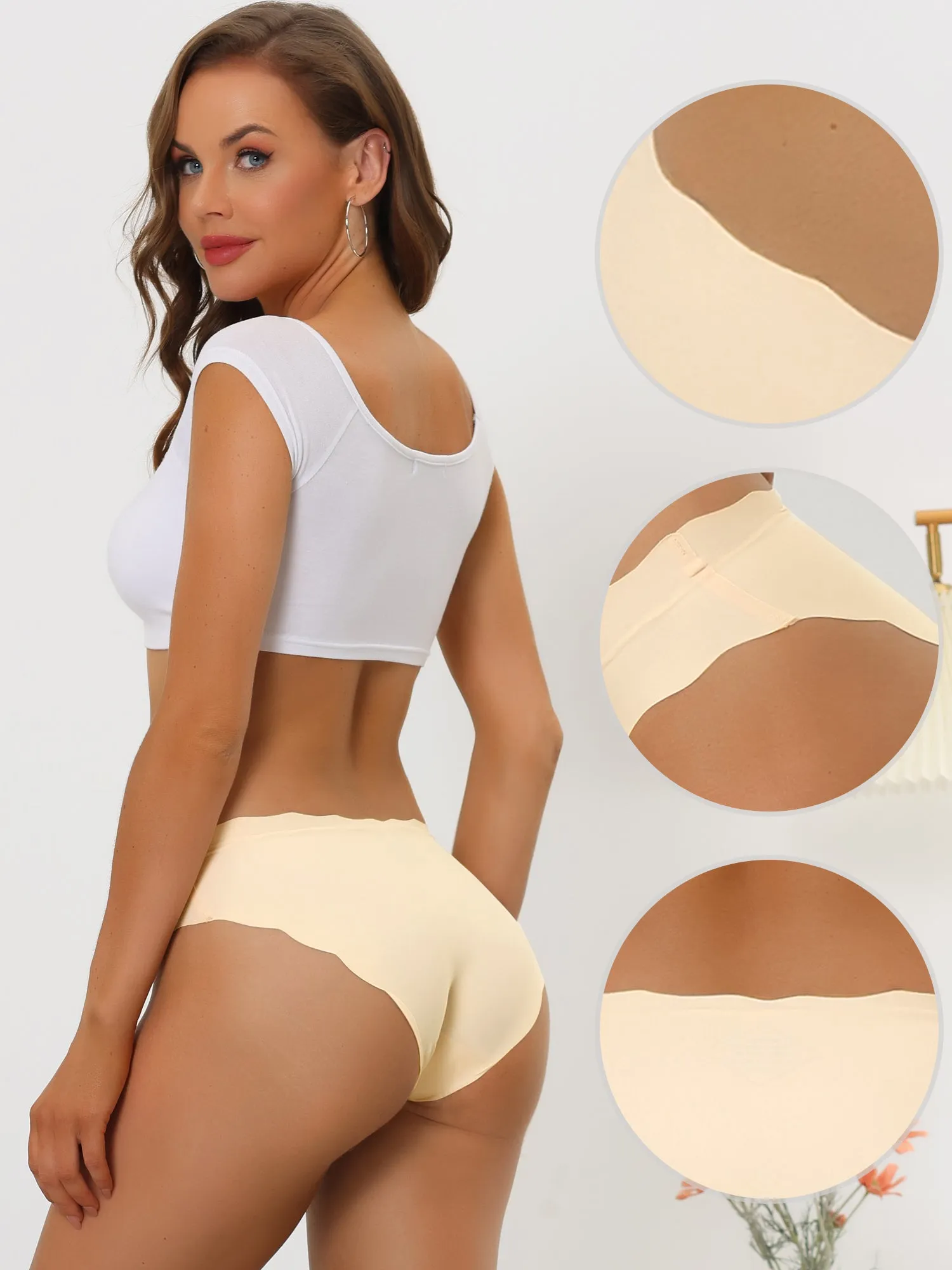 Panties for Women No Show Stretch Solid Underwear Invisible Brief sold by Allegra K product image thumbnail 2