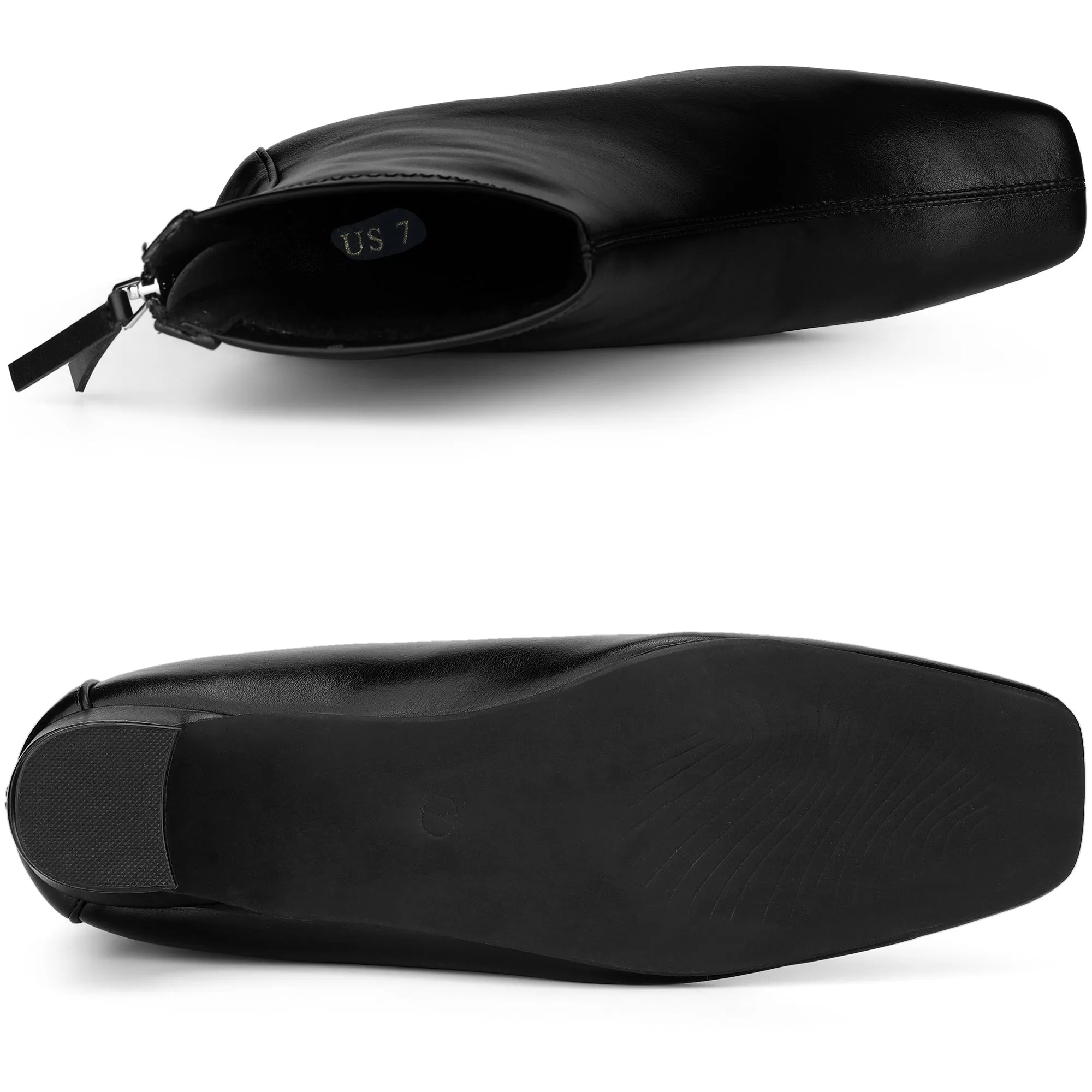 Women's Square Toe Block Heels Ankle Boots sold by Allegra K product image thumbnail 4