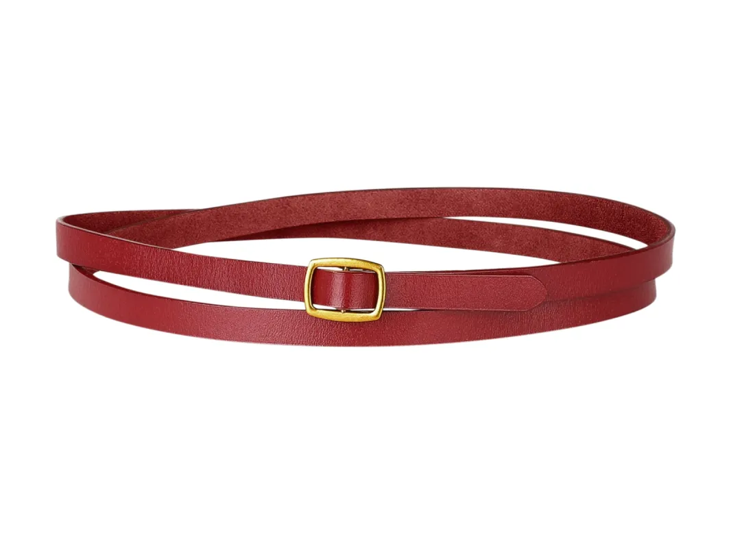 Adjustable Skinny Leather Narrow Belt Minimalism Waist Strap sold by Allegra K