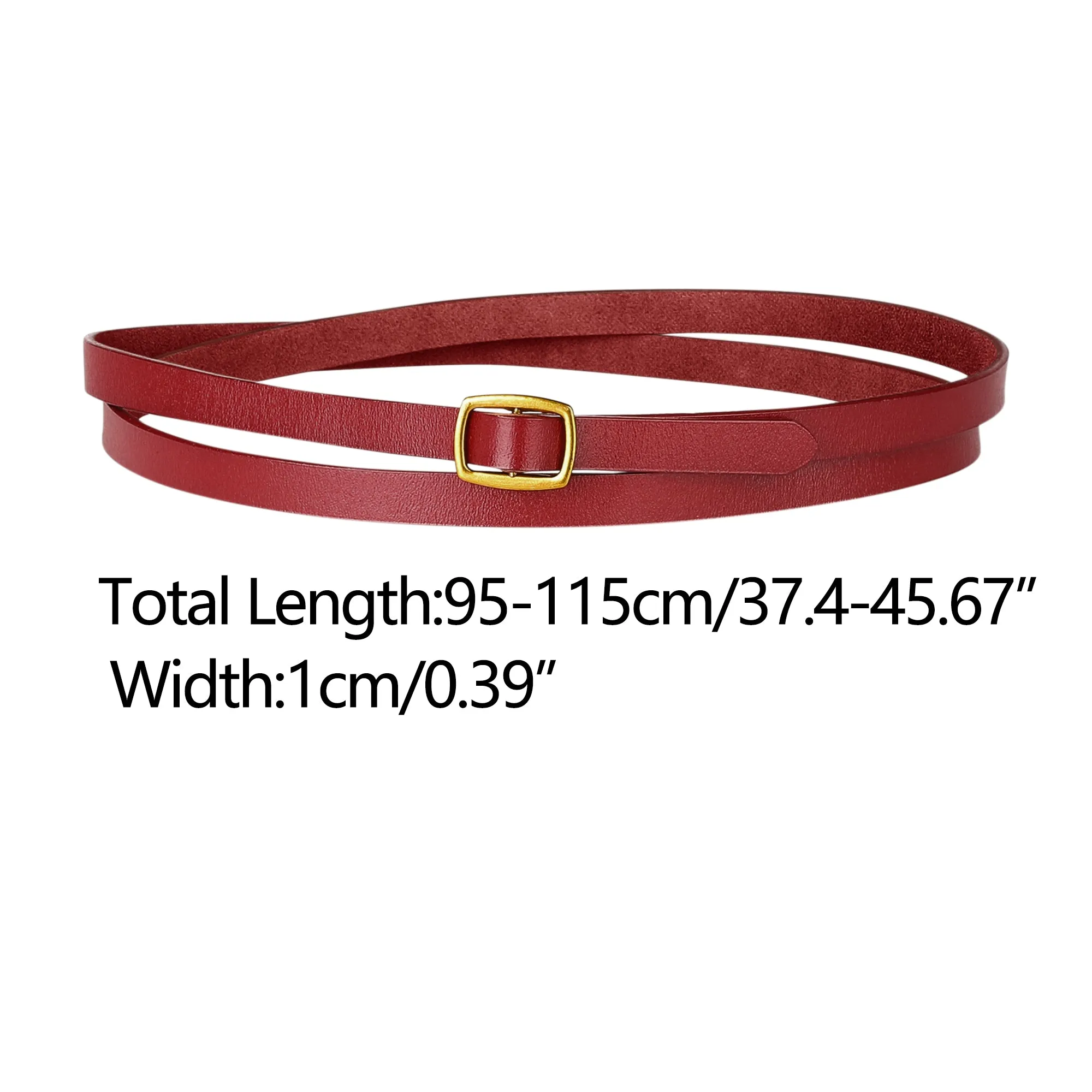 Adjustable Skinny Leather Narrow Belt Minimalism Waist Strap sold by Allegra K product image thumbnail 3