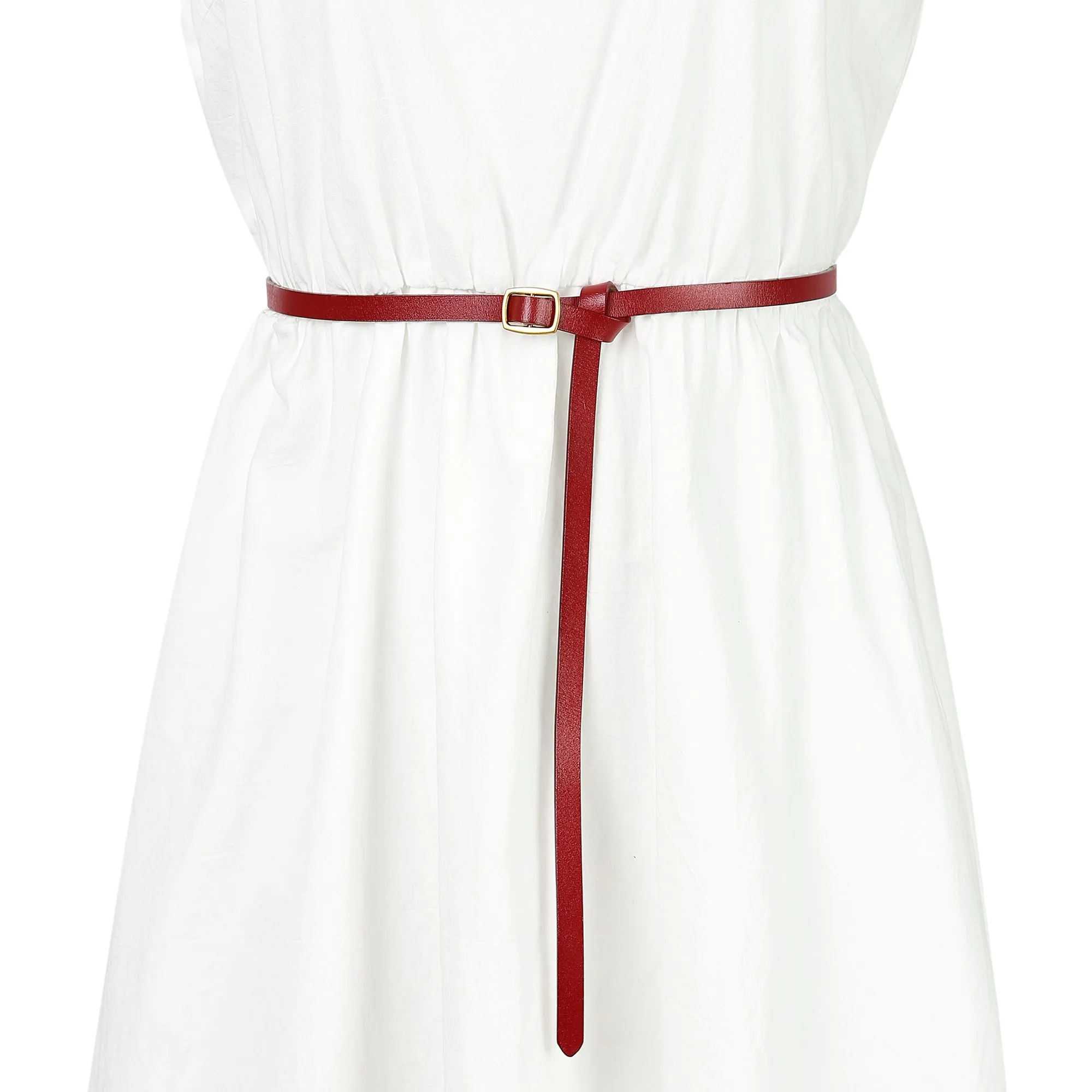 Adjustable Skinny Leather Narrow Belt Minimalism Waist Strap sold by Allegra K product image thumbnail 4