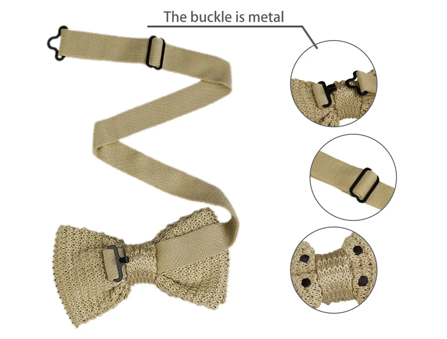 Polka Dots Bow Ties Adjustable Strap Pre-tied Knitted Bowties sold by Allegra K product image thumbnail 4