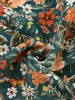 Floral Tops Summer Round Neck Contrast Lace Sleeve Blouse sold by Allegra K