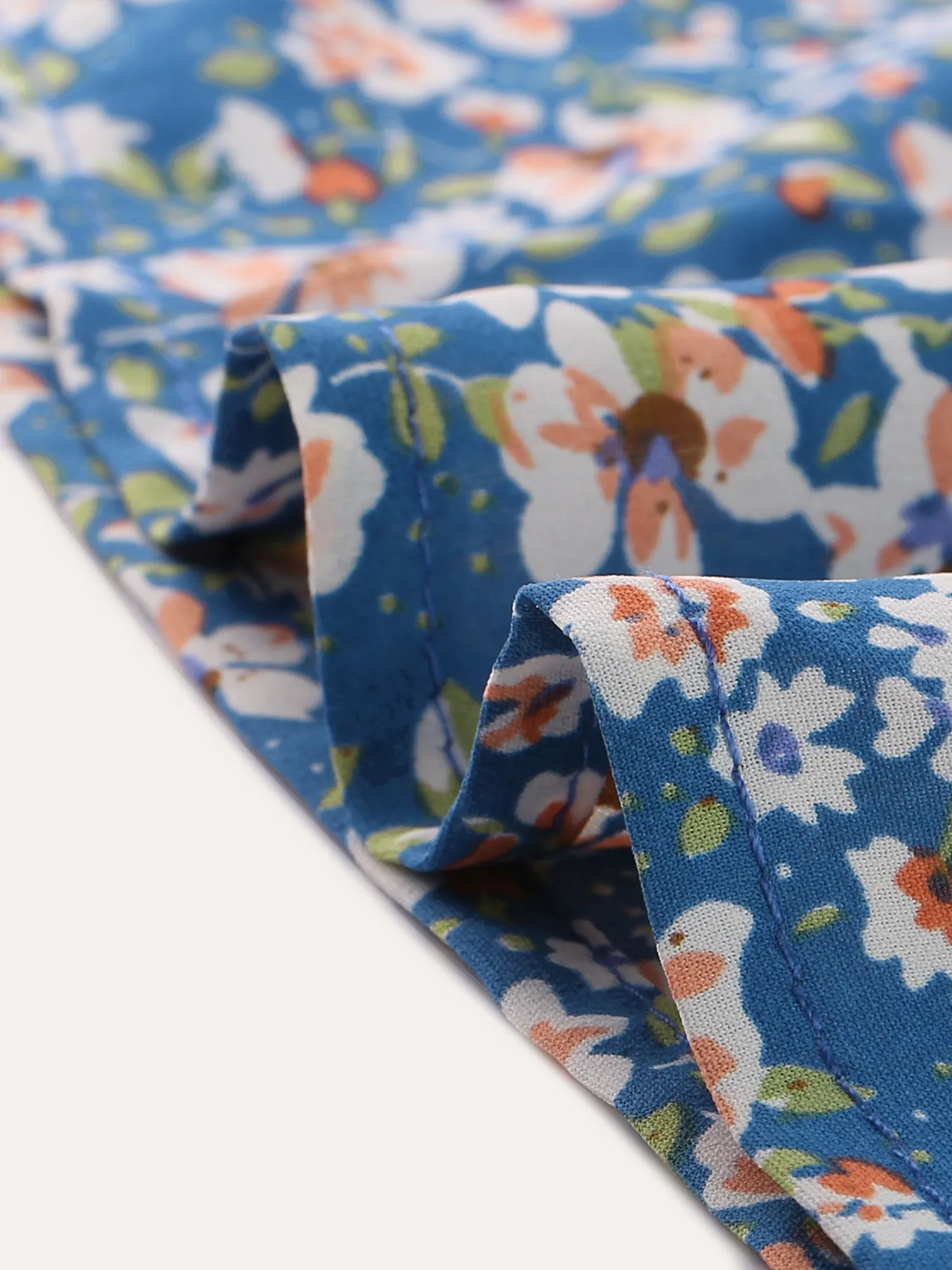 Summer Short Sleeve V Neck Ruffle Floral Button Down Shirt Top sold by Allegra K product image thumbnail 5