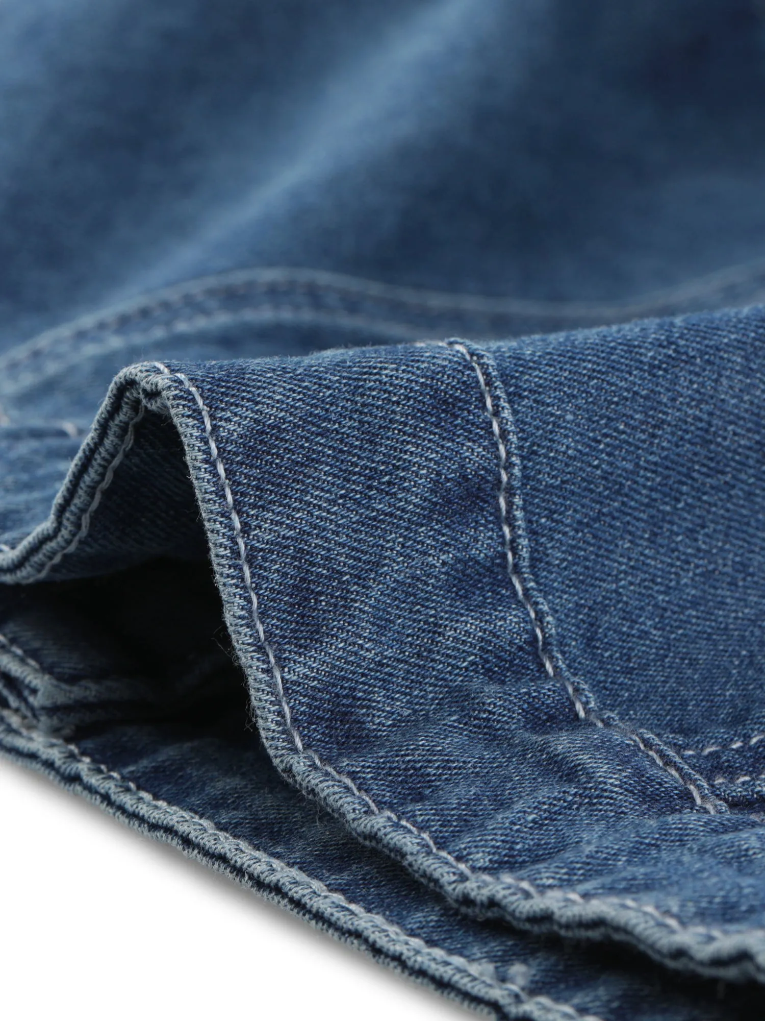 Summer Button Down Cap Short Sleeve Cropped Jean Denim Jacket sold by Allegra K product image thumbnail 4