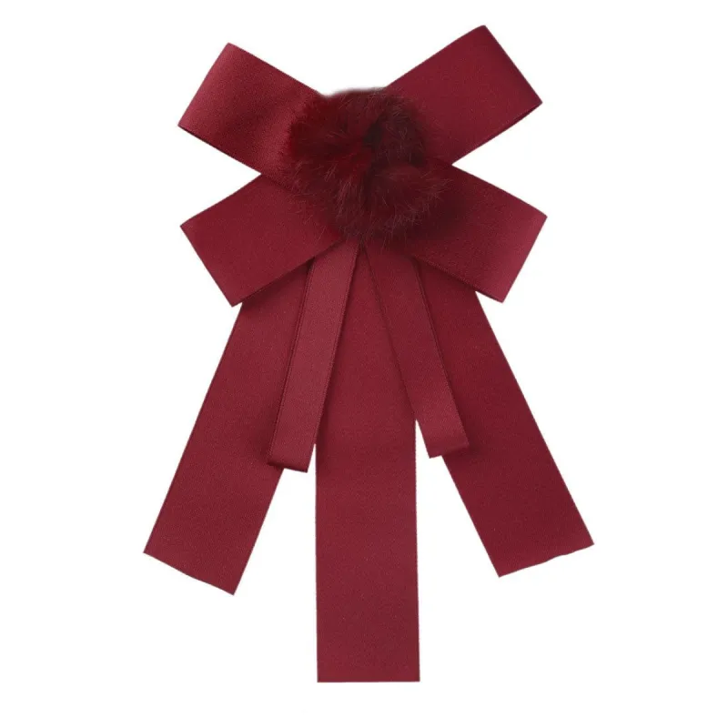 Womens Pre-tied Bow Tie Brooch Pin Bowknot Neckties Solid Color Elegant made by Allegra K