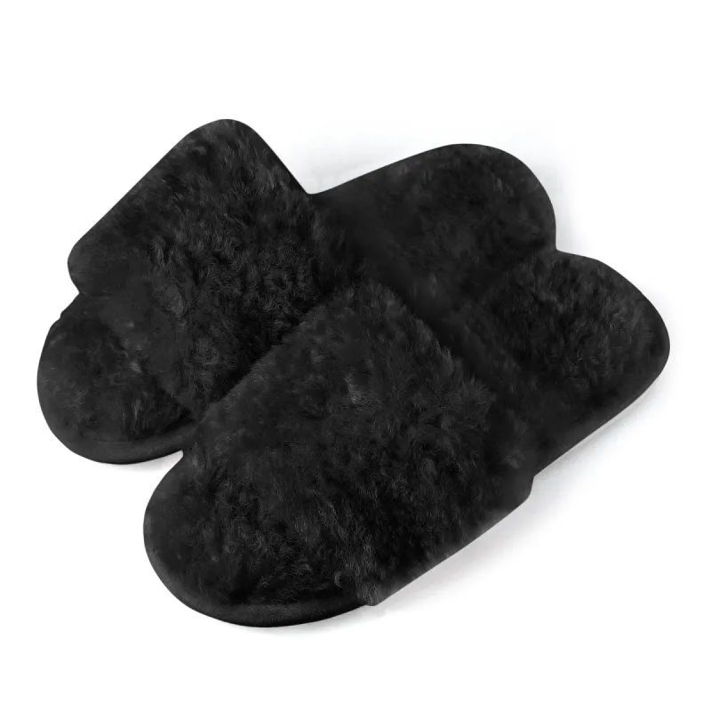 Women's Comfy Fuzzy Nonslip Curly Plush Slides sold by Allegra K