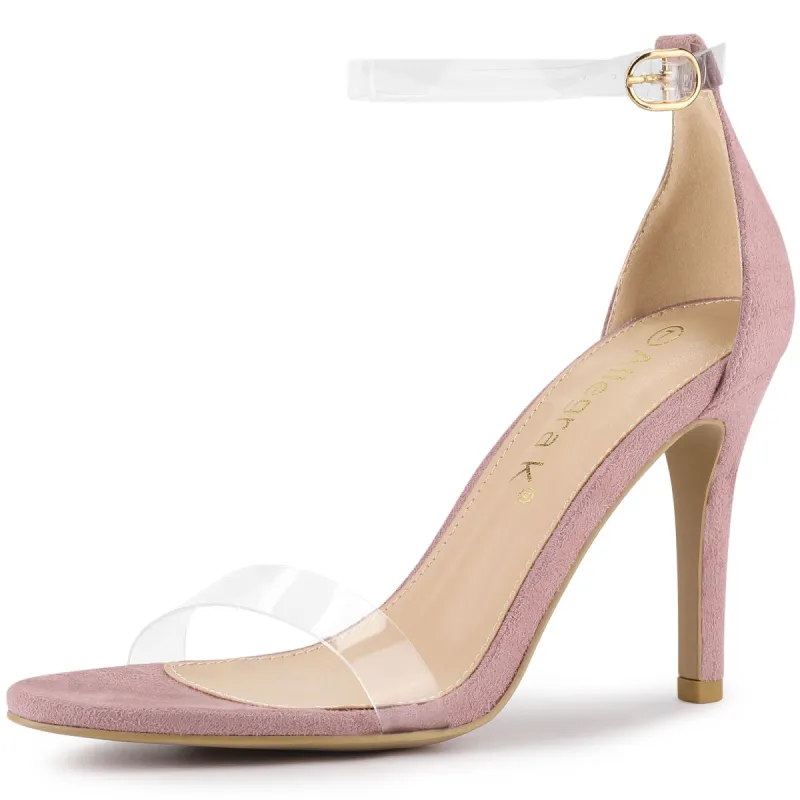 Women's Open Toe Clear Ankle Strap Stiletto Heel Sandals sold by Allegra K