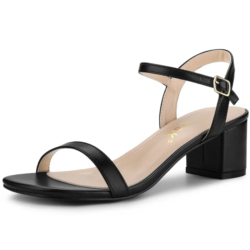 Women's Slingback Buckle Chunky Heel Heels Sandals sold by Allegra K