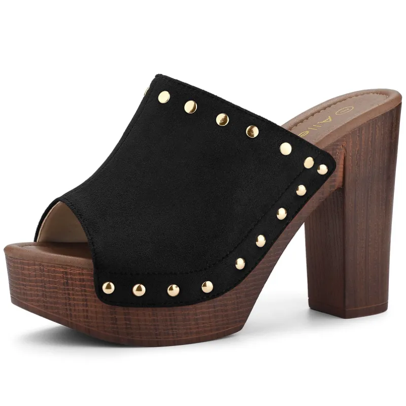 Women's Open Toe Platform Block Heel Slides Sandals sold by Allegra K