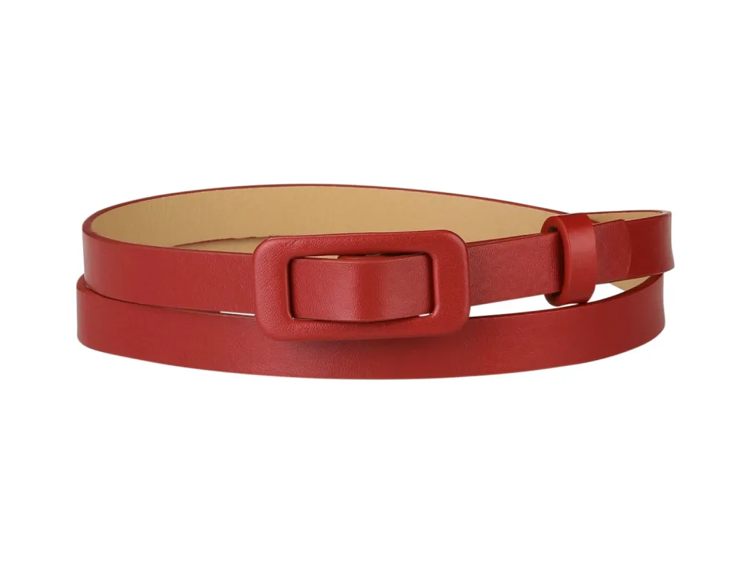 Thin Nonporous Waist Belt Rectangle Buckle Plus Size Belts for Jeans Dress sold by Allegra K