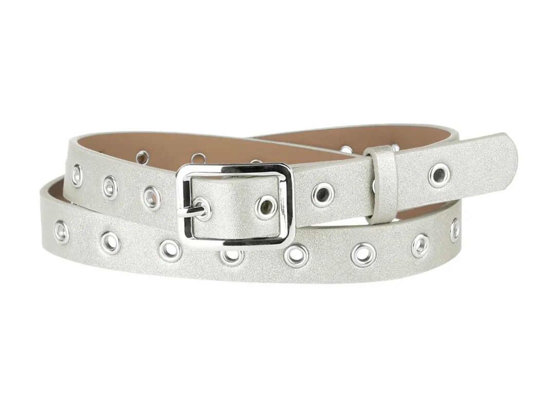 Womens Grommet Belt Faux Leather Adjustable Waist Strap Belts For Jeans Pants sold by Allegra K