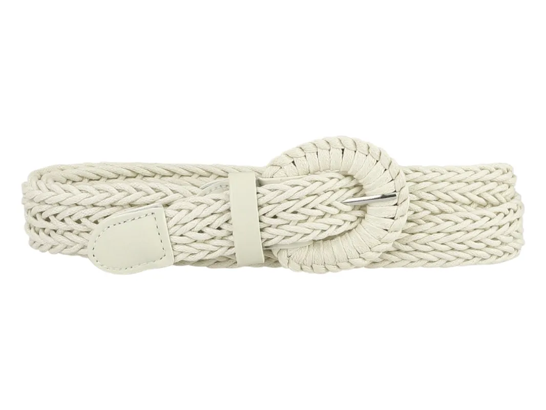 Women PU Leather Braided Waist Belt Plus Size Skinny Belt for Dress Pants with Pin Buckle sold by Allegra K