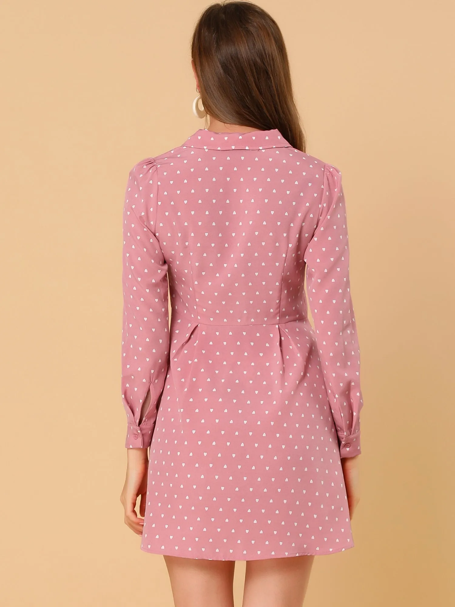 Shirt Polka Dots Lapel Collar Button Down Collared Dress sold by Allegra K product image thumbnail 5