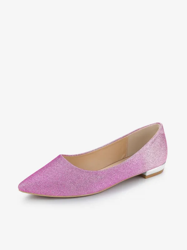 Glitter Pointed Toe Ballet Flats Shoes sold by Allegra K