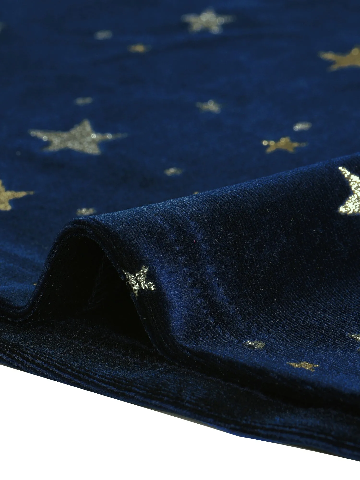 Sheer Puff Sleeve Square Neck Glitter Metallic Star Velvet Mini Dress sold by Allegra K product image thumbnail 5