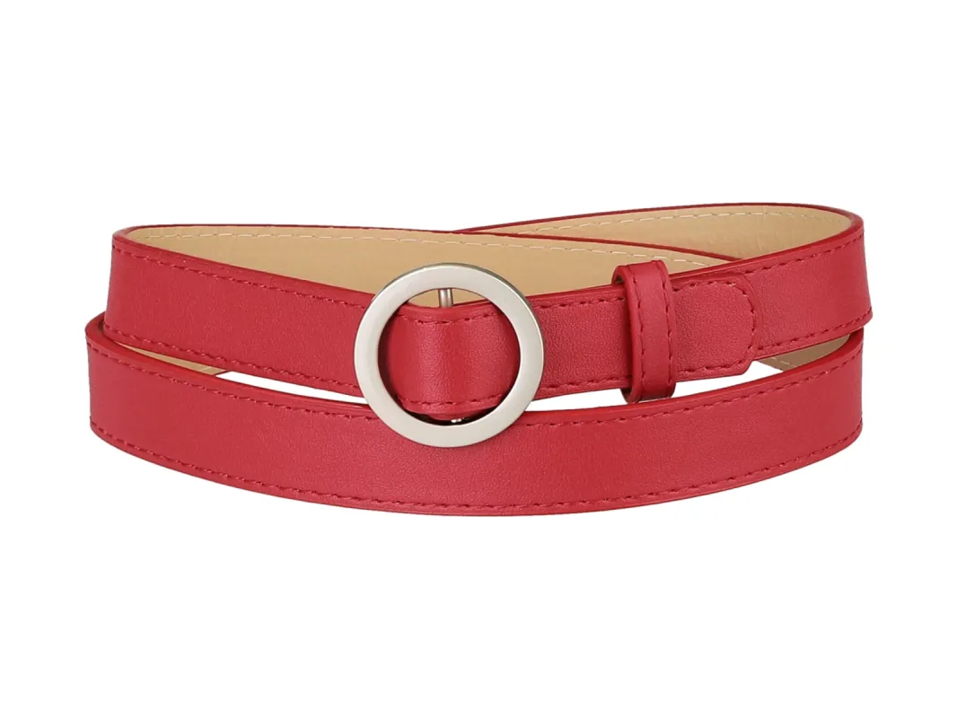 O Ring Metal Buckle Thin Nonporous Jeans Dress Waist Belt sold by Allegra K