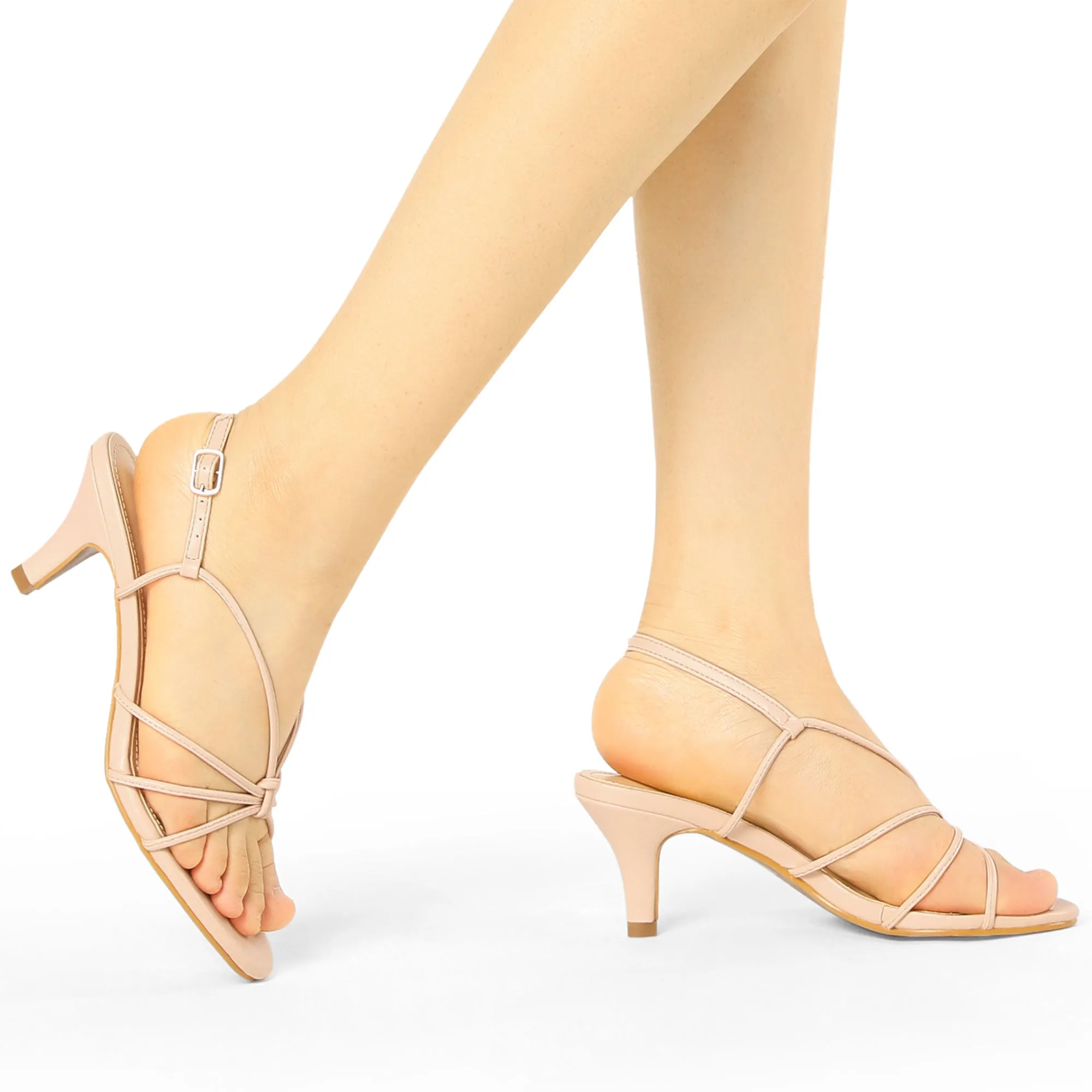 Strappy Slingback Kitten Heel Sandals sold by Allegra K product image thumbnail 3