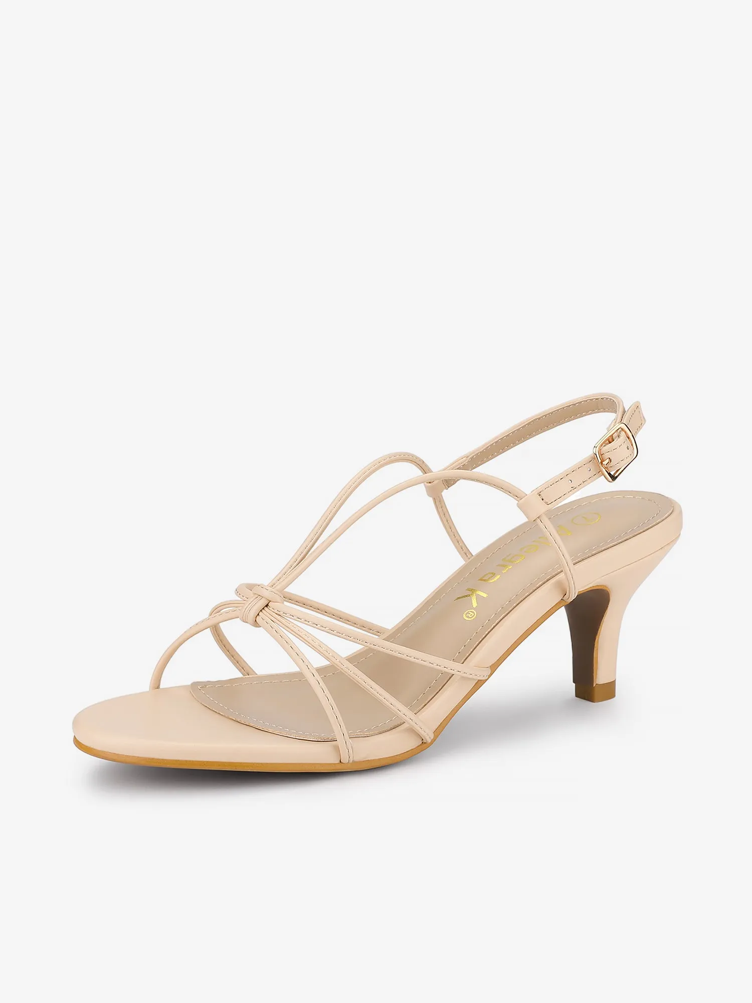 Strappy Slingback Kitten Heel Sandals sold by Allegra K
