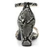 Snake Skin Print Chunky Heel Ankle Strap Sandals sold by Allegra K