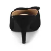 Pointed Toe Bow Decor Mid Slides Kitten Heel Mules sold by Allegra K