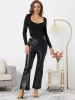 Square Neck Casual Long Sleeve Solid Stretchy Bodysuits sold by Allegra K