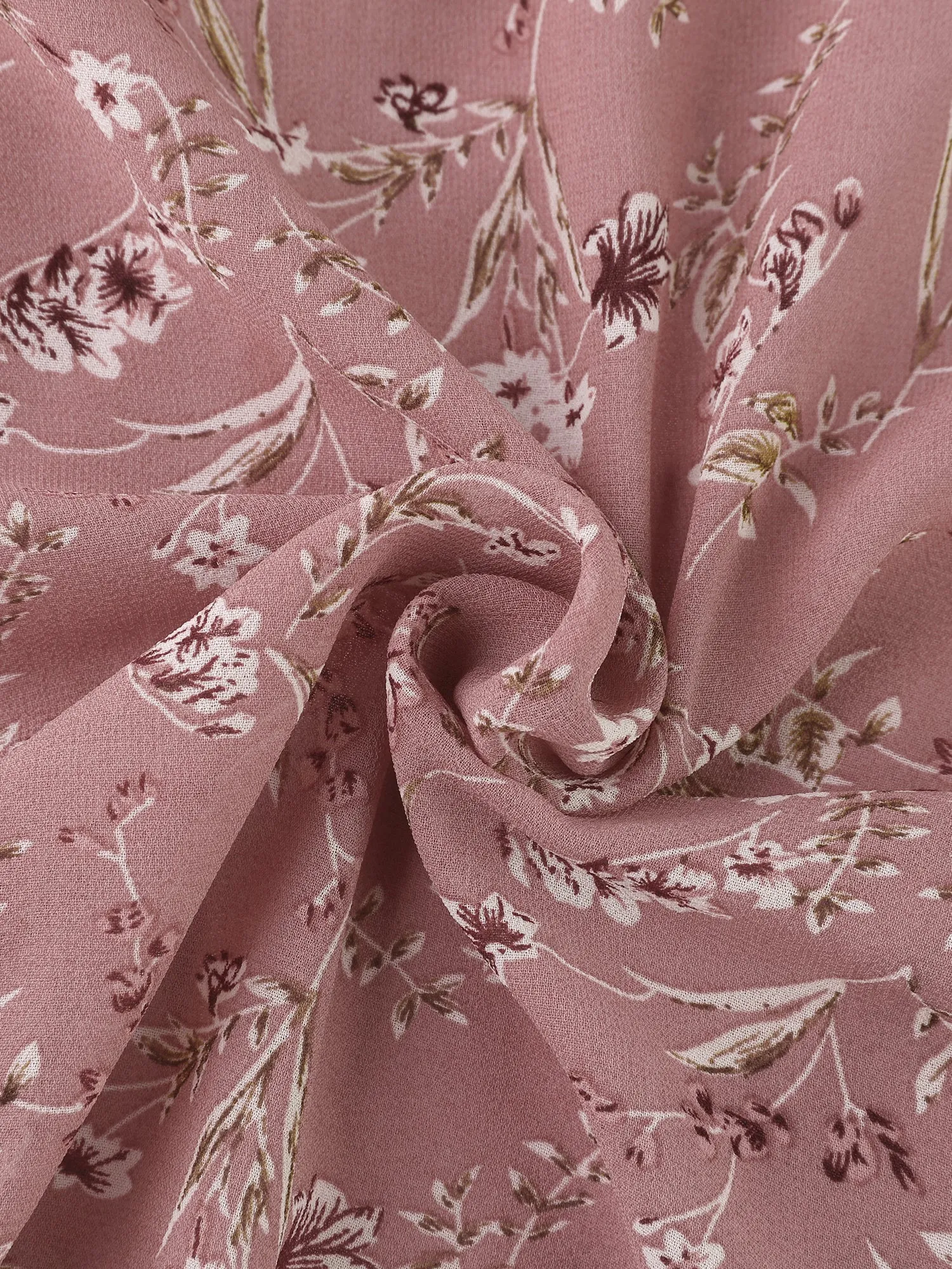 Chiffon Crew Neck Half Sleeve Floral Print Ruffle Hem Dress sold by Allegra K product image thumbnail 5