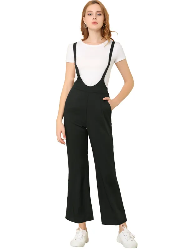 Women's Overalls Wide Leg Pants Long Suspenders Jumpsuit sold by Allegra K