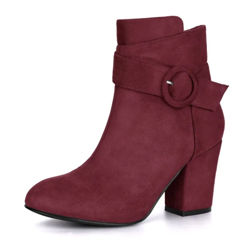Women's Round Toe Block Heel Boots Ankle Booties sold by Allegra K