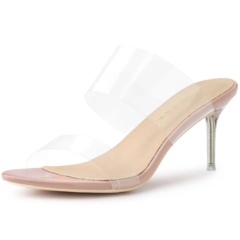 Women's Clear Slide Stiletto Heels Clear Sandals sold by Allegra K